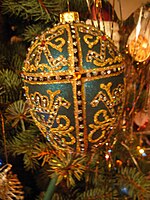 Egg shaped glass ornament