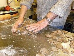 Preparing traditional Christmas biscuits made of short pastry in Zell am See, Salzburg (state), Austria