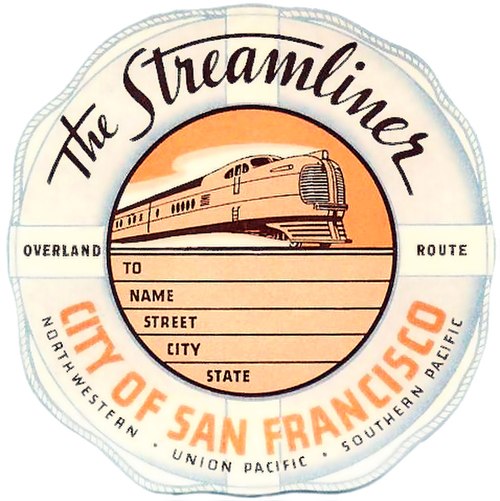City of San Francisco baggage label 1936