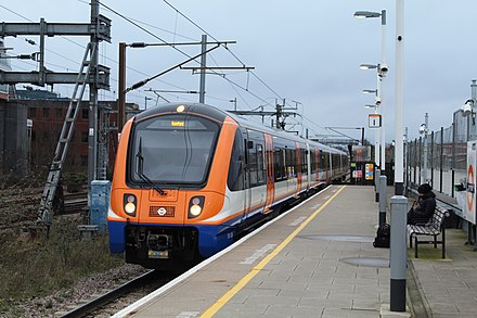 Platform 1 with a London Overground Class 710 pictured in 2022