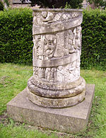 Sculpture modelled on Trajan's Column depicting scenes from Ribchester's history