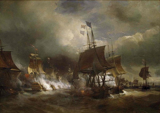 Combat d'Ouessant juillet 1778, by Jean Antoine Théodore de Gudin. A depiction of Keppel's action off Ushant on 27 July 1778.