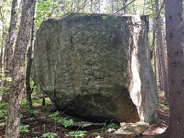Image: Cube Shaped Boulder in Lempster, NH