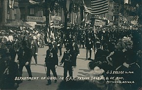 Department of Ohio marching in GAR Parade, Toledo, Ohio, 1908 Department of Ohio, G.A.R. Parade, Toledo, O., 1908 - DPLA - 75c1948944ddcd37924d84416daf2ac2 (page 1).jpg