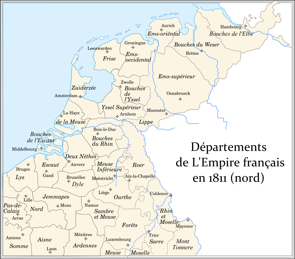 De noordelijke departementen in 1811