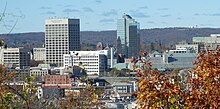 Worcester is the second largest city (by population) in New England, as of the 2010 census Downtown Worcester, Massachusetts.jpg