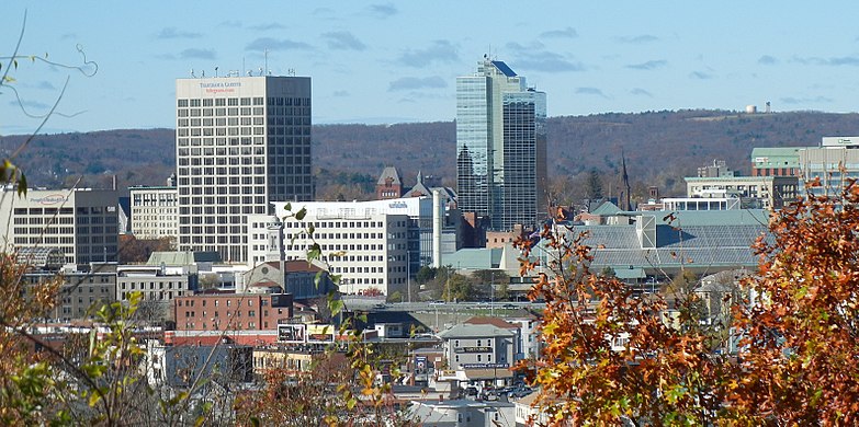 Downtown Worcester, Massachusetts's second largest municipality by population
