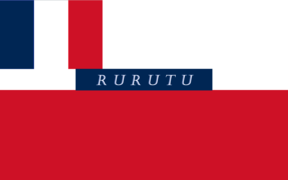 Bandera del protectorado francés de Rurutu en la Polinesia Francesa (1858-1889)