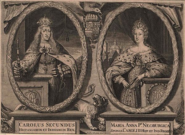 Charles II and Maria Anna of Neuburg, by an unknown artist