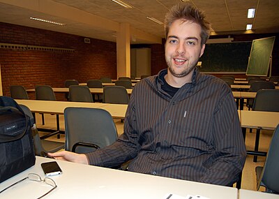 Drupal creator Dries Buytaert at FOSDEM 2008.