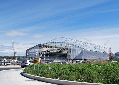 Buiteaansig van die Forsyth Barr-stadion in 2011