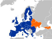 Map of the EU 28 in 2013: Eastern Partnership. EU28-2013-Eastern Partnership.svg