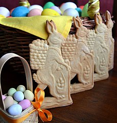 Easter bunnies and Easter eggs as Easter biscuits