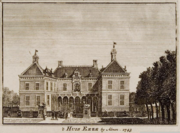 Huis de Ehze in 1743 getekend door Hendrik Spilman