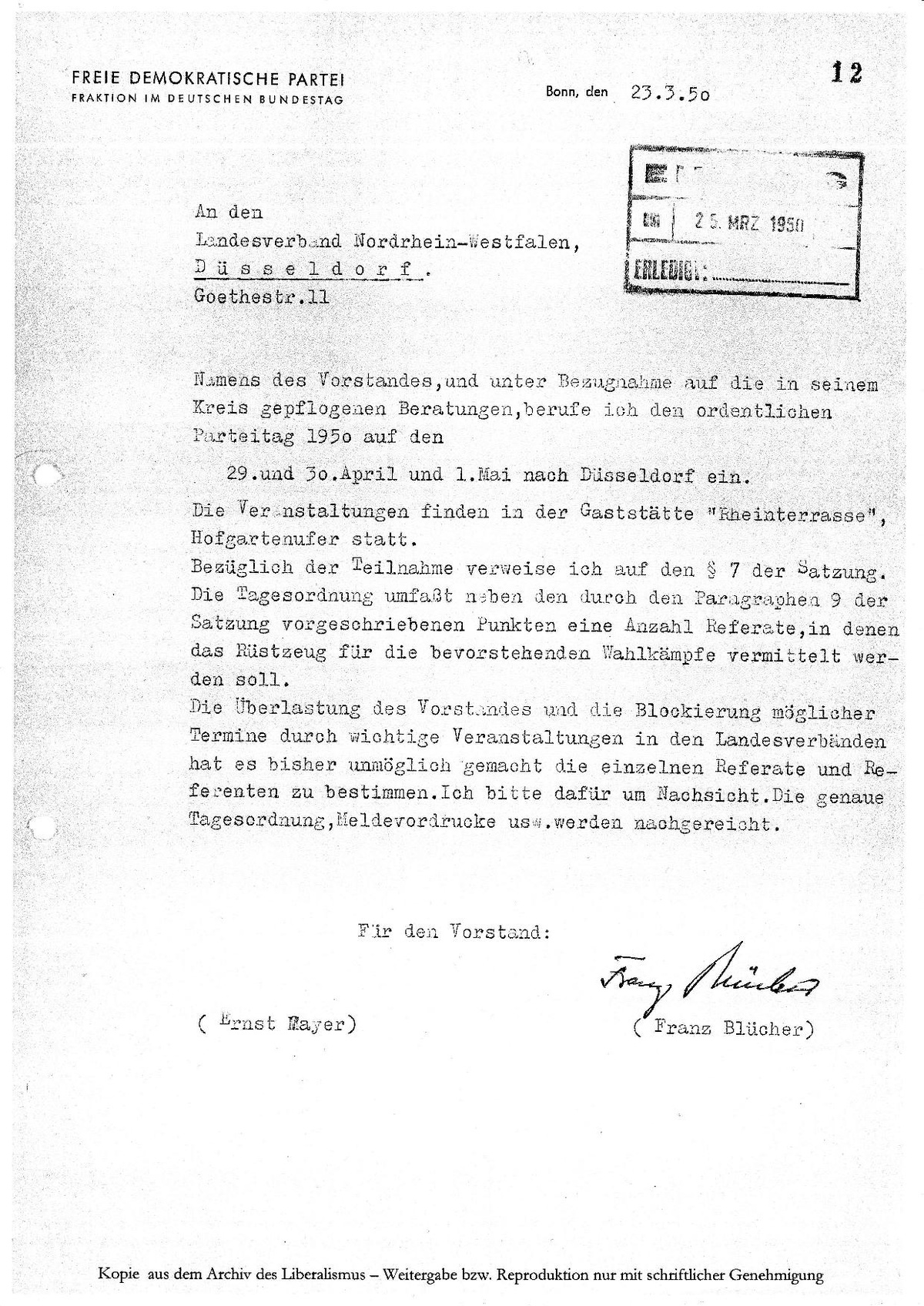 File Einladung Zum Parteitag 1950 In Dusseldorf Pdf Wikimedia Commons