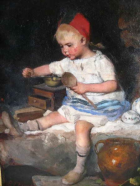 File:Emma Ekwall Young Girl with Wooden Spoon and Coffee Mill.jpg