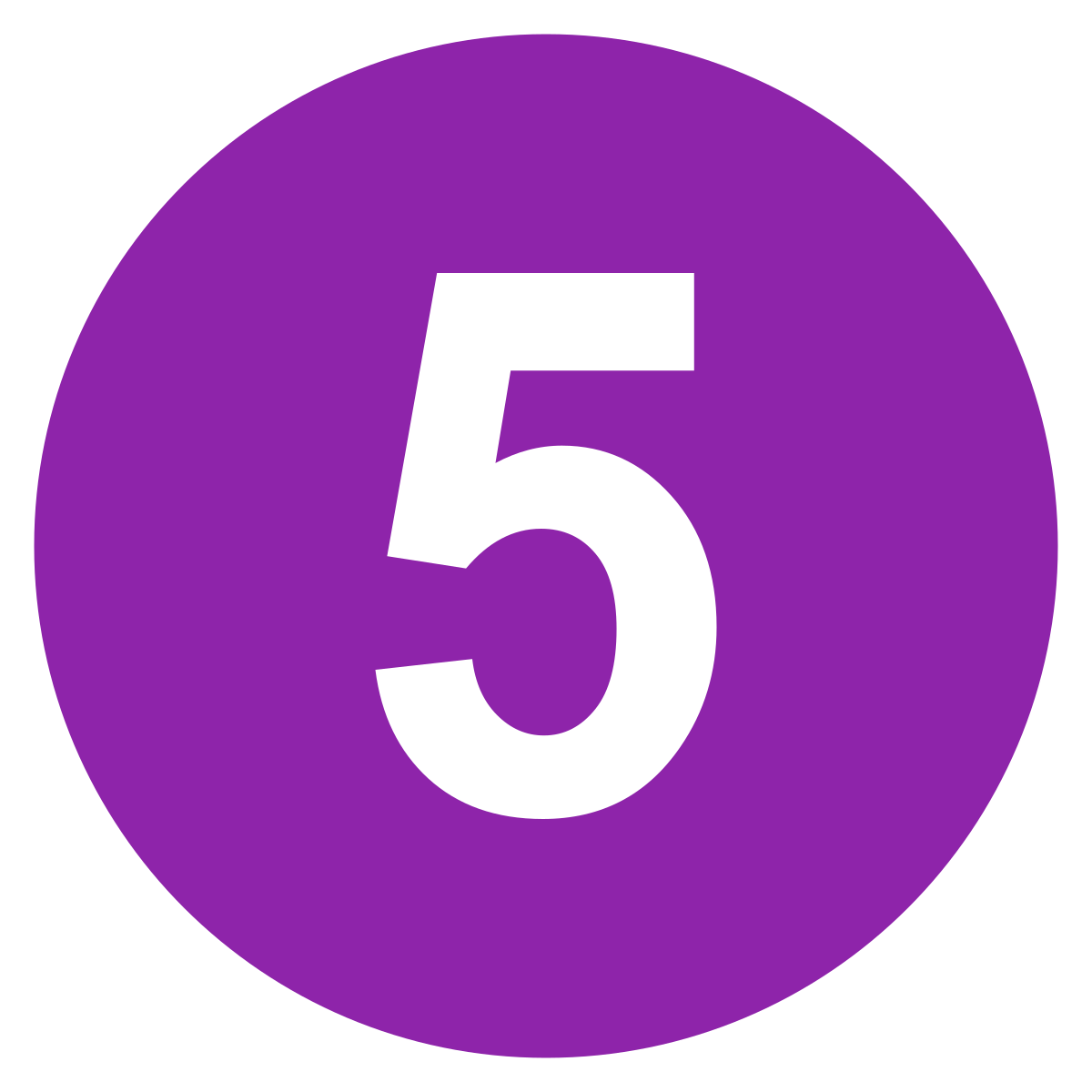 number 5 purple