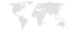 Map indicating locations of Eswatini and Taiwan