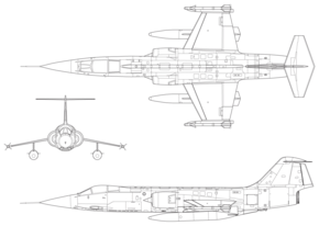 Dreiseitenriss einer F-104G
