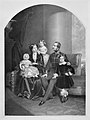 Георг V крал фон Хановер, съпругата му Мария фон Саксония-Алтенбург и децата тронпринц Ернст Август, Фридерика и Мария