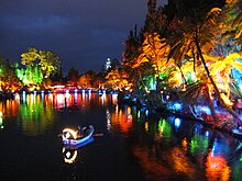 Pukekura Park, New Plymouth, New Zealand, illuminated during the annual Festival of Lights. Festival of Lights, New Plymouth, New Zealand.jpg