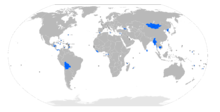 Countries highlighted in blue implement a flag of convenience for their international vessels. Flags of convenience.png