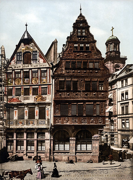 Frankfurt Am Main Roemer Salzhaus Front Photochrom