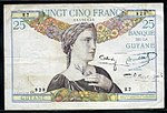 25 франков Банка Гвианы, 1933 год