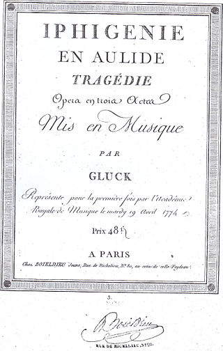 <i>Iphigénie en Aulide</i> Opera by Christoph Willibald Gluck