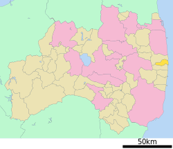 Location of Futaba in Fukushima Prefecture