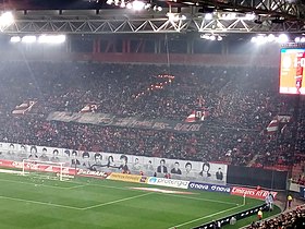 Tribut des supporters de la Gate 7, lors de la saison 2019-20.