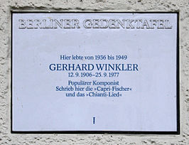 Herdenkingsplaat van Gerhard Winkler