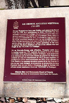 Plaque commemorating George Augustus Westphal who participated in the Battle of Trafalgar GeorgeAugustusWestphal.JPG