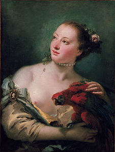 Jeune femme au perroquet (1758-1760), Oxford, Ashmolean Museum.