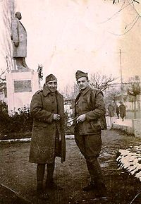 Jewish soldier (right) at the Albanian front during the Greco-Italian War. Greek jewish soldier (at the right) World War 2.jpg