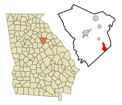 Lage in Greene County und im Bundesstaat Georgia