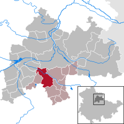 Läget för kommunen Großrudestedt i Landkreis Sömmerda