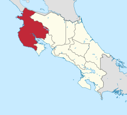 Разположение на провинция Гуанакасте в Коста Рика