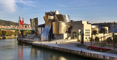 Ingelesen Landako kaia eta Guggenheim Bilbao Museoa.