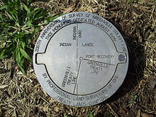 Treaty of Green Ville marker at the site of Fort Recovery Gville Treaty Line marker.jpg