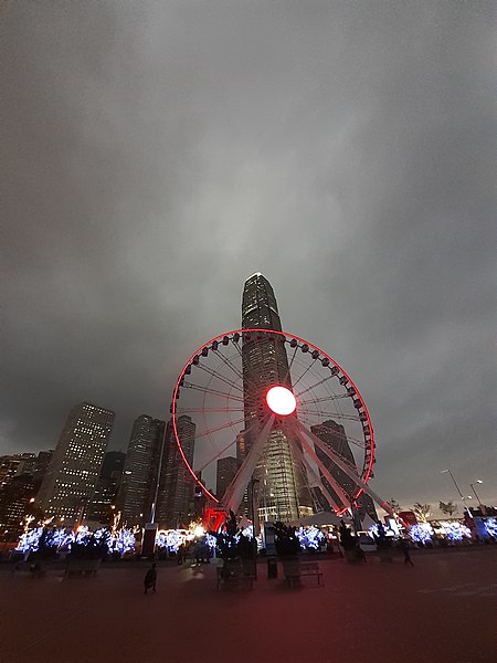 File:HK Central night Waterfront Promenade big eye February 2021 SS2 06.jpg