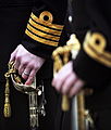 Les insignes de grade d'un captain de la Royal Navy en janvier 2013 au HMNB Clyde.