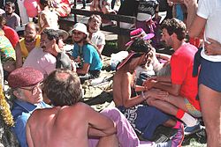 A Faerie gathering in 1986, with Hay in bottom left corner Harry Hay (1929106169).jpg