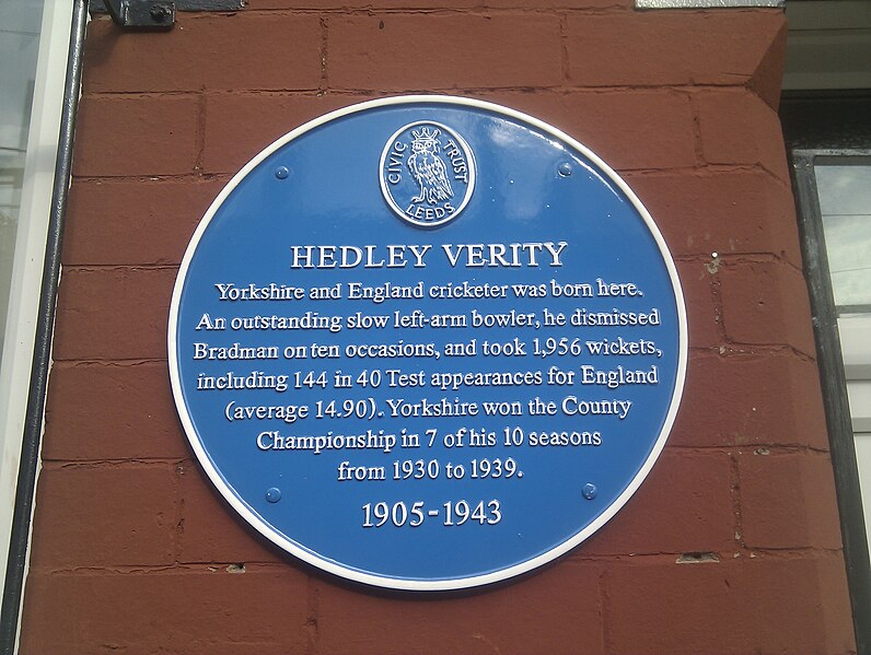 File:Hedley Verity Blue Plaque (5973862380).jpg