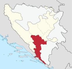 Location of Herzegovina-Neretva