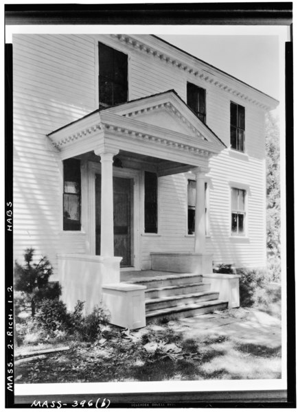 File:Historic American Buildings Survey Arthur C. Haskell, Photographer Aug. 2, 1935 (b) EXT.- FRONT PORCH - Peirson House, Richmond, Berkshire County, MA HABS MASS,2-RICH,1-2.tif