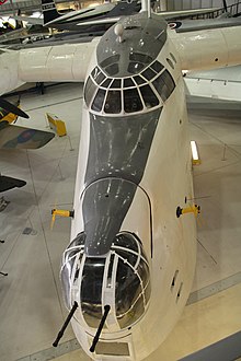 Imperial War Museum Duxford's Sunderland V has bright-yellow Lucero receiver antennas on either side of the nose.