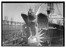 Closeup of the bronze figurehead before its removal IMPERATOR - figurehead LCCN2014694029.jpg