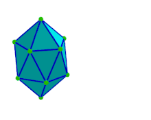 Icosaedro de Joel: Está compuesto por 20 triángulos isósceles de Joel, los cuales son uniformes entre sí, 12 vértices intermedios, 20 aristas mayores uniformes y 10 aristas menores uniformes, donde las arista mayores no son iguales a las arista menores.