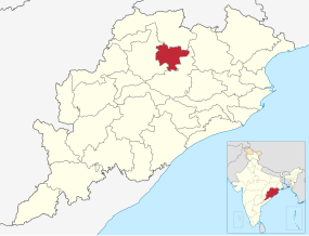 Positionskarte des Distrikts Deogarh